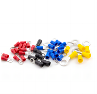 Kit de 180 cosses annulaires RV pré-isolées, connecteurs à sertir pour fils, assortiment rouge, bleu, jaune, bornes électriques annulaires