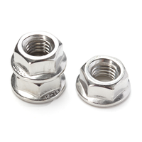Mur baut flens segi enam baja tahan karat DIN 6923 A2-70 304, mur flens baja tahan karat metrik