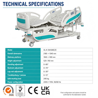 Lit d'hôpital électrique multifonction AOLIKE 5 fonctions avec assistance à la position debout pour les soins de mobilité précoce, capacité de 240 kg, modèle ALK BA506EZE