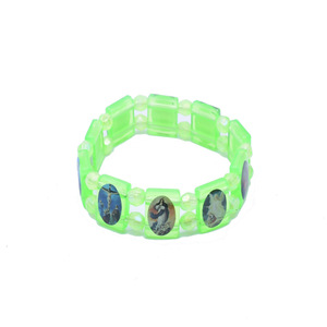 Bracelets perlés colorés de dessins animés, bleu, vert, rose, élastiques, en plastique, bijoux cadeaux RB-156 - Product Image 4