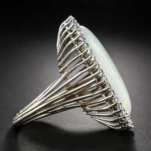 महिला अंडे के आकार के ओशी और सीज़ सिल्वर प्लेटेड पार्टी महिला रिंग फैशन ज्वेलरी रिंग महिला - Product Image 3