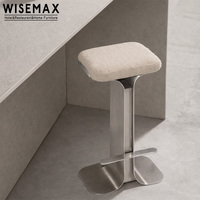 WISEMAX FURNITURE Mobilier commercial de luxe nordique, tabouret de bar design en acier inoxydable, chaise haute pour bistrot