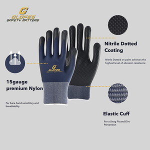 Gants de sécurité à pointe de diamant de haute qualité Gants de travail antidérapants en nylon microfoam résistants à l'usure pour la réparation d'entretien de voiture - Product Image 6