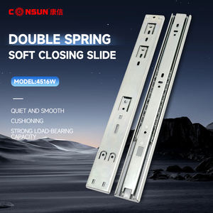 Riel de Extensión Completa con Rodamiento de Bolas para Gabinete Consun, Herraje Deslizante para Cajón, Telescópico, Resistente, para Cocina, <span class=keywords><strong>Cierre</strong></span> Suave - Product Image 1