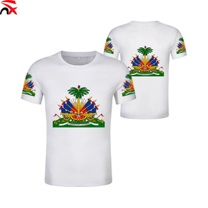 T-shirt all'ingrosso con stampa 3D della bandiera nazionale di Haiti, prodotto personalizzabile con logo, magliette promozionali - Product Image 4