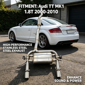 Tuyaux d'échappement Catback en acier inoxydable modifié de haute qualité avec silencieux à valve pour <span class=keywords><strong>Audi</strong></span> <span class=keywords><strong>TT</strong></span> <span class=keywords><strong>MK1</strong></span> 1.8T 2000-2010 pour améliorer la puissance du <span class=keywords><strong>turbo</strong></span> - Product Image 1