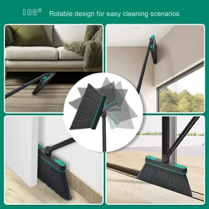 Ensemble de <span class=keywords><strong>balai</strong></span> à poussière grand peigne <span class=keywords><strong>pliable</strong></span> à long <span class=keywords><strong>manche</strong></span> pour la rotation pelle à poussière et ensemble de balais outils de nettoyage - Product Image 2