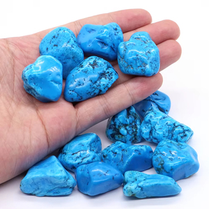 Cristal turquoise bleu en gros [boho], attirance de richesse, pierre décorative, copeaux de pierre brute sculptés, collection de minéraux, bricolage - Product Image 3