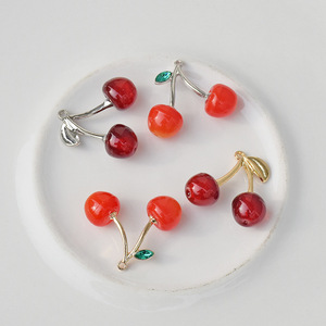 Pendentif en forme de cerise en alliage de zinc plaqué, formes variées pour la fabrication de boucles d'oreilles, accessoires de bijouterie GJ226 - Product Image 3