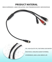 Câble adaptateur de connecteur aéronautique spécifique au véhicule, câble d'extension d'alimentation avec connecteur DC/BNC/4 broches pour caméra CCTV