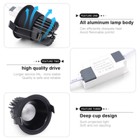Spot LED Encastrable en Aluminium COB de Haute Qualité, 5W 7W 9W 12W, Dimmable, Vente en Gros, Usine OEM