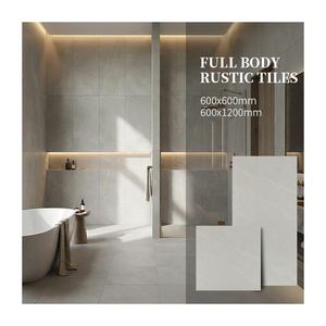 全身灰色仿古瓷砖，60x1200 哑光石材外观，适用于现代浴室地板和墙壁 - Product Image 3