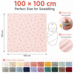 Custom Digital Printing Organic Cotton Muslin <strong>Toddler</strong> Infant Blankets Double Layer Soft Baby Swaddle for Kids' <strong>Bedding</strong> - Product Image 2