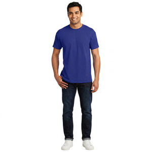 Camiseta de Hombre Personalizada Hecha a Mano 100% Algodón Transpirable de Manga Corta y Corte Regular 260g, Marca de Moda Única, OEM Disponible - Product Image 1