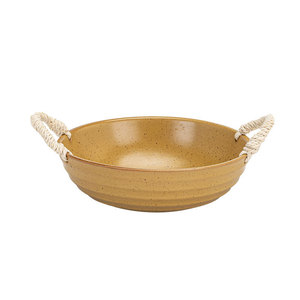 Tazones de Cerámica con Asas de Cuerda, Apilables, Diseño Wabi Sabi, para Servir Alimentos, Uso Doméstico - Product Image 5