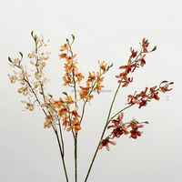 B-580 Vente en gros de fleurs en soie décoratives pour table de mariage, orchidées à tiges longues de 73 cm, petites têtes de fleurs, mini orchidées