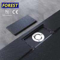 Receveur de douche carré en résine acrylique SMC ultra-plat, surface solide, pierre artificielle, pour cabine de douche d'hôtel, certifié CUPC