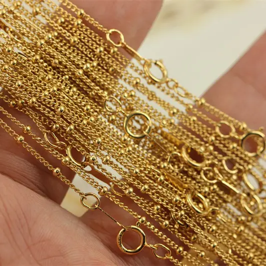 Высококачественное подлинное ожерелье с позолотой 14 карат, ювелирная цепочка, ожерелье с спутниковой цепью 1,2 мм