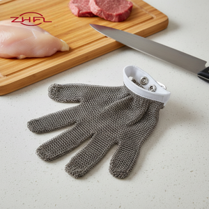 Longteng LT-SS Three Fingers Stainless Steel Safety Gloves for Butchers EN388 Cut 5 ANSI/ISEA Level 9 Abrasion-Resistant - Product Image 3