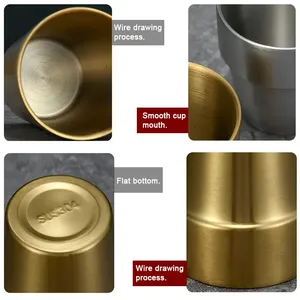 Custom Korean Style <strong>Double</strong> <strong>Wall</strong> Stainless Steel Insulated Tumbler Stackable <strong>Coffee</strong> Mugs Tea <strong>Cups</strong> Wholesale Metal Beer <strong>Glass</strong> - Product Image 3