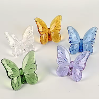 Décoratif coloré Noël cristal verre papillon ornement artisanat articles