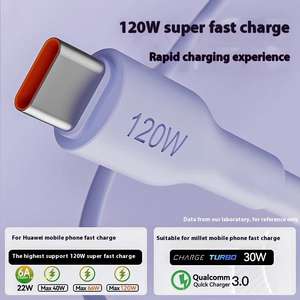 Câble Type C 6A à charge rapide, en nylon tressé épais, pour téléphones mobiles Huawei Glory 60 Xiaomi Android - Product Image 4