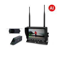 Kit de surveillance sans fil HD 7 pouces pour chariot élévateur avec caméra IA et détection de la hauteur de levage et de l'angle d'inclinaison du corps par télémètre laser