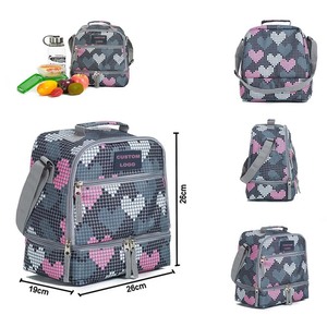 Bolsas Térmicas para Almuerzo de Poliéster 300D Resistentes al Agua, con Diseño de Corazones, para Niños, Contenedor de <span class=keywords><strong>Alimentos</strong></span>, Caja Refrigeradora para la Vuelta al Cole y Viajes - Product Image 1