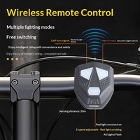 Feu arrière intelligent pour vélo avec clignotants, batterie 1200 mAh, télécommande sans fil, éclairage nocturne pour VTT, cyclisme en extérieur