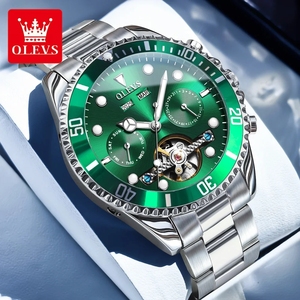 นาฬิกา OLEVS 6605 สำหรับผู้ชาย นาฬิกาหรูหรา ระบบออโตเมติก ของแท้ กันน้ำ เรืองแสง พร้อมปฏิทินแบบถาวร - Product Image 5