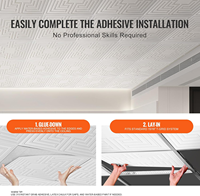 Plaque de plafond suspendu en PVC, texture 3D, panneau de lambris, à coller ou à fixer sur un système de grille en T, pour plafond de maison, modification de mur