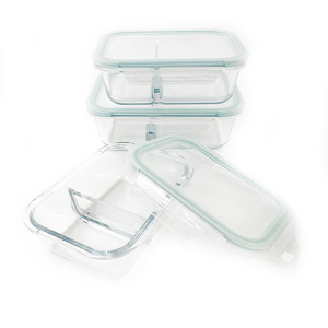 Chất lượng cao hình chữ nhật đa chức năng container thực phẩm thủy tinh borosilicate cao kín hộp bảo quản với PP Nắp - Product Image 1