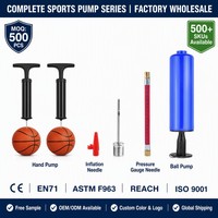 Pompe à ballon JUNYE double action, gonfleur d'air portable avec aiguilles et manomètre, pour basketball, football, volley-ball, en matériau PP, logo personnalisé