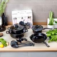 Batterie de cuisine 13 pièces antiadhésive pour le commerce international – Ensemble multifonctionnel pour soupes, ragoûts et poêles, idéal pour la cuisine