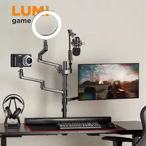 MDS11-1 LED Selfie Ring Light With Stand For Tiktok Youtube Streaming Video Desk Table Ring Fill Lamp With Phone Camera Holder