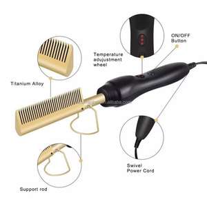 Peigne chaud lisseur cheveux peigne chauffant électrique professionnel, fer à friser bling peigne chaud - Product Image 6