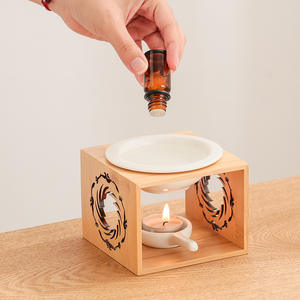 Shang & Zhou Dynasty Sun Bird Lámpara de perfume de cerámica con madera de bambú-Calentador de aceite esencial de Interior chino Decoración duradera para el hogar - Product Image 3