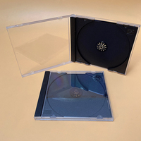 Boîtier de rangement en plastique transparent pour CD/DVD de 10 mm avec plateau intérieur transparent en option pour album musical
