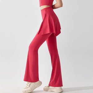Nouveau design, <span class=keywords><strong>jupe</strong></span> de sport et de course à pied pour femmes nues, leggings de yoga deux pièces, tendance solide - Product Image 3