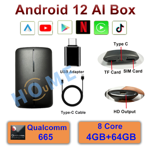 Boîte Android 12 Carplay Ai Box Android Snapdragon 4G+64G <span class=keywords><strong>MirrorLink</strong></span> sans fil AI Box pour Kia VW Toyota <span class=keywords><strong>Peugeot</strong></span> Volvo universel - Product Image 5