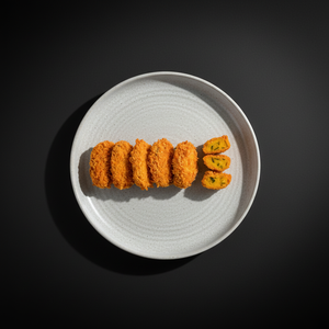 Croquettes japonaises frites surgelées Tsukiji à la citrouille douce 30g, durée de conservation 24 mois, réfrigérées -18°C, paquet de 24, collation croustillante en pâte. - Product Image 1