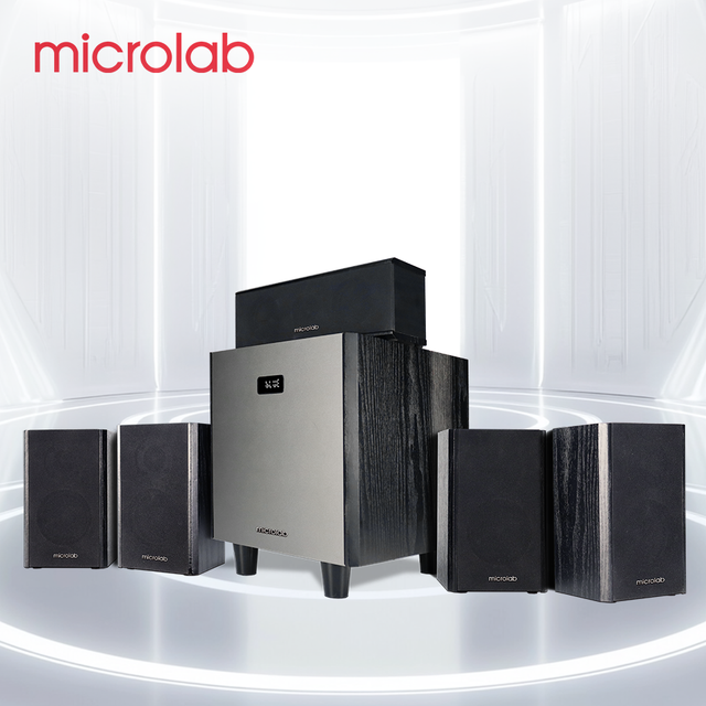 Microlab HTS800 5.1CH Home Theatre System 8" Subwoofer 180W RMS Power Deep Bass for for Mobile Phone Immersive Movie