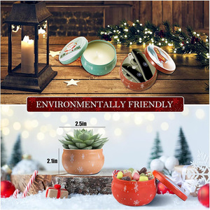 Confezione da 6 Candele Profumate di Design in Barattolo di Latta, Set Regalo di Lusso per Donna, Cera di Soia Naturale Antistress per Aromaterapia Natalizia, Decorazione di Natale - Product Image 4