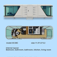 Petite maison conteneur mobile préfabriquée capsule spatiale de luxe hôtel cabine de couchage extérieure