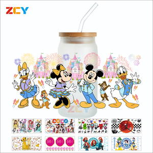 <strong>Love</strong> Heart Horror Cartoon Halloween Design UV for DTF Cup Wrap 16oz Libby <strong>Glass</strong> <strong>Bottle</strong> Mugs Waterproof Washable Cold Transfer - Product Image 4