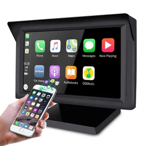 Yeni 7 inç dokunmatik ekran araba taşınabilir kablosuz Apple Carplay ve Android otomatik Bt navigasyon Stereo Linux