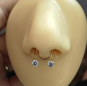 New 1Pcs Clear Zircon Nose Rings Piercing Faux Septum U Shaped <strong>Jewelry</strong> for Women Man Non Piercing <strong>Fake</strong> Nose Piercing <strong>Jewelry</strong> - Product Image 4