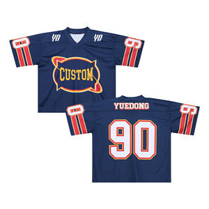 Vネックサッカーブランクメーカーラグビー特大野球昇華ボクシーメッシュ男性用ストリートウェアTシャツカスタムジャージー - Product Image 2