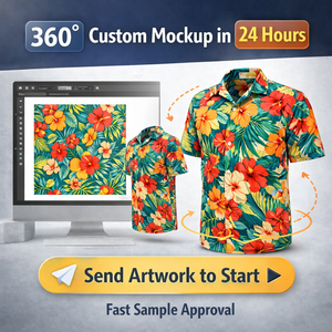 ビーチシャツ男性用,カリダッド夏スリムフィット花柄シャツグラフィックポリエステルカスタムハワイアンシャツ - Product Image 2