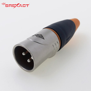 Conector XLR Macho de 3 Polos Serie Shark, Impermeable IP65, Clavija de Latón, Carcasa Plateada Mate-Níquel - Product Image 1
